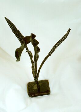 Small Blacksmith Forged Floral sculpture.