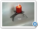 Decorative wrought iron Japanese style table candle holder.