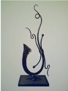 Artist Blacksmith Forged Ironwork Table Sculpture image.
