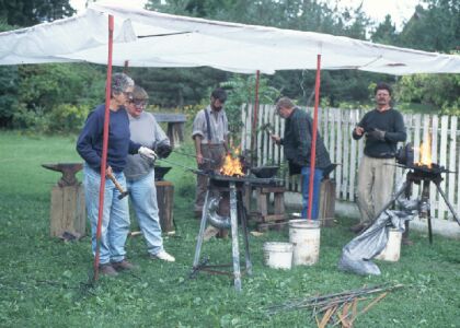 David Demonstrating
                                      Blacksmithing at Joseph Schneider
                                      Haus picture.